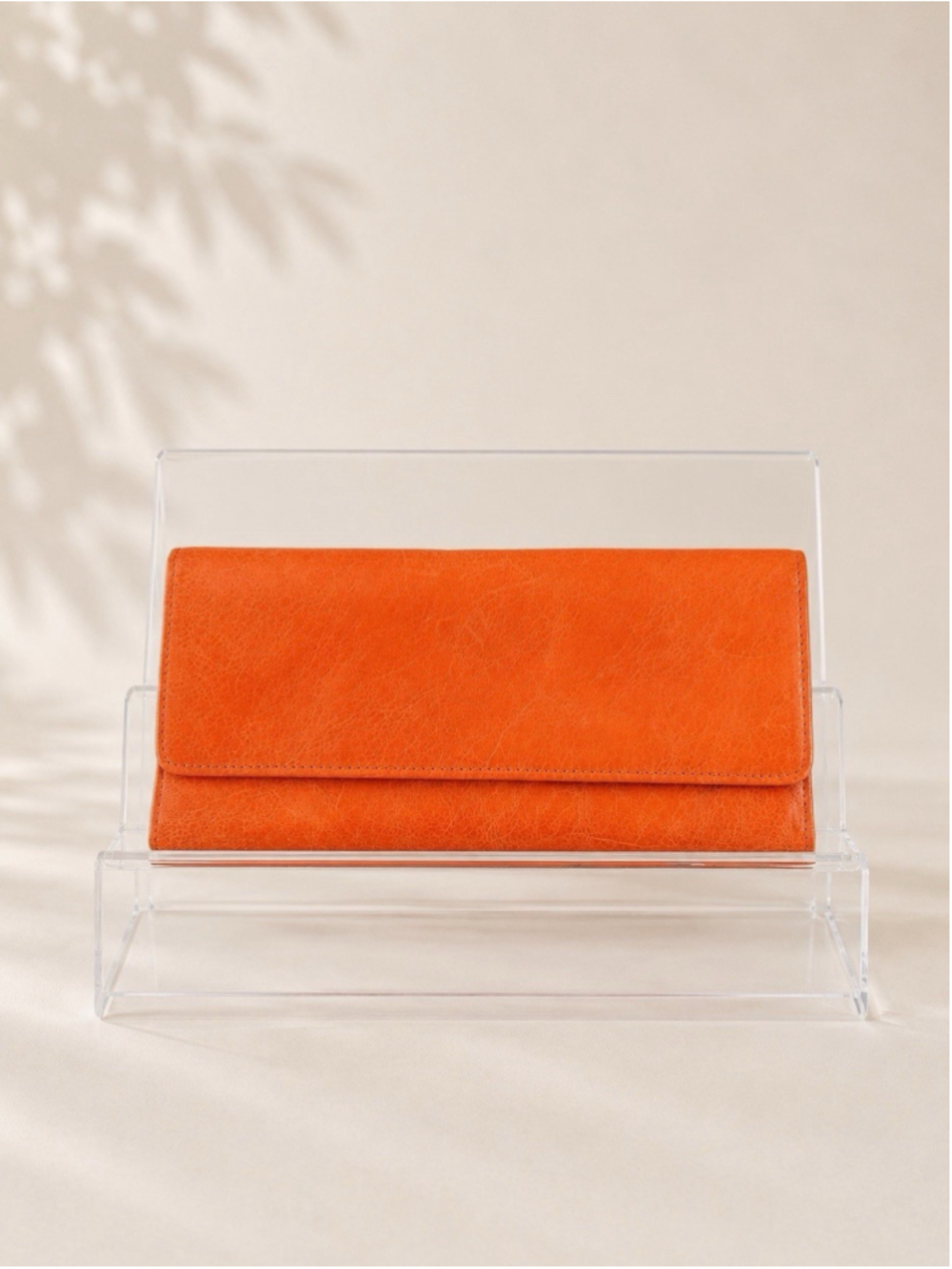 Hobo International Sadie Trifold Wallet Burnt Orange Paisley Lining Snap